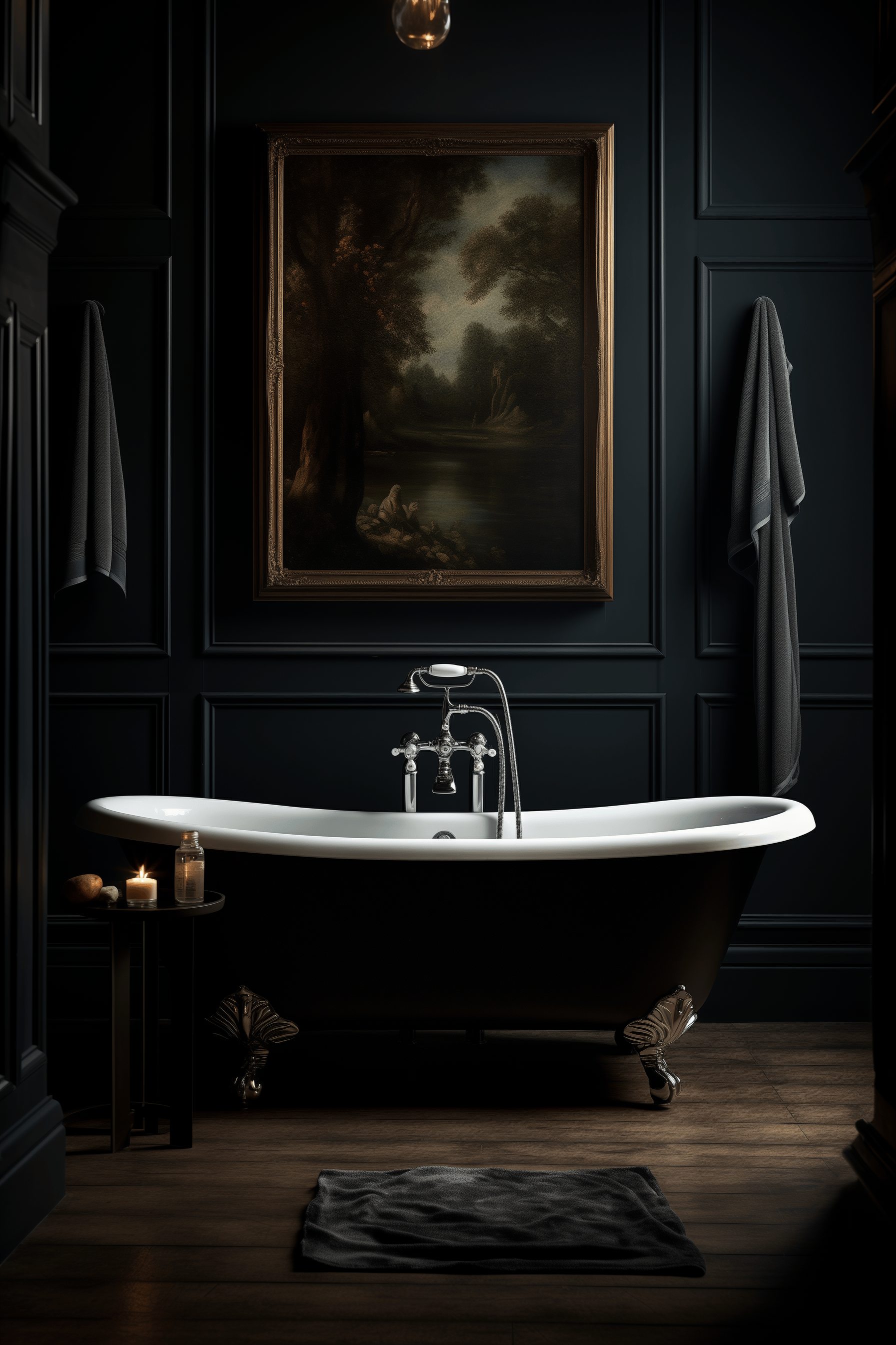 dark bathroom aesthetic decor design ideas luxury cozy colors