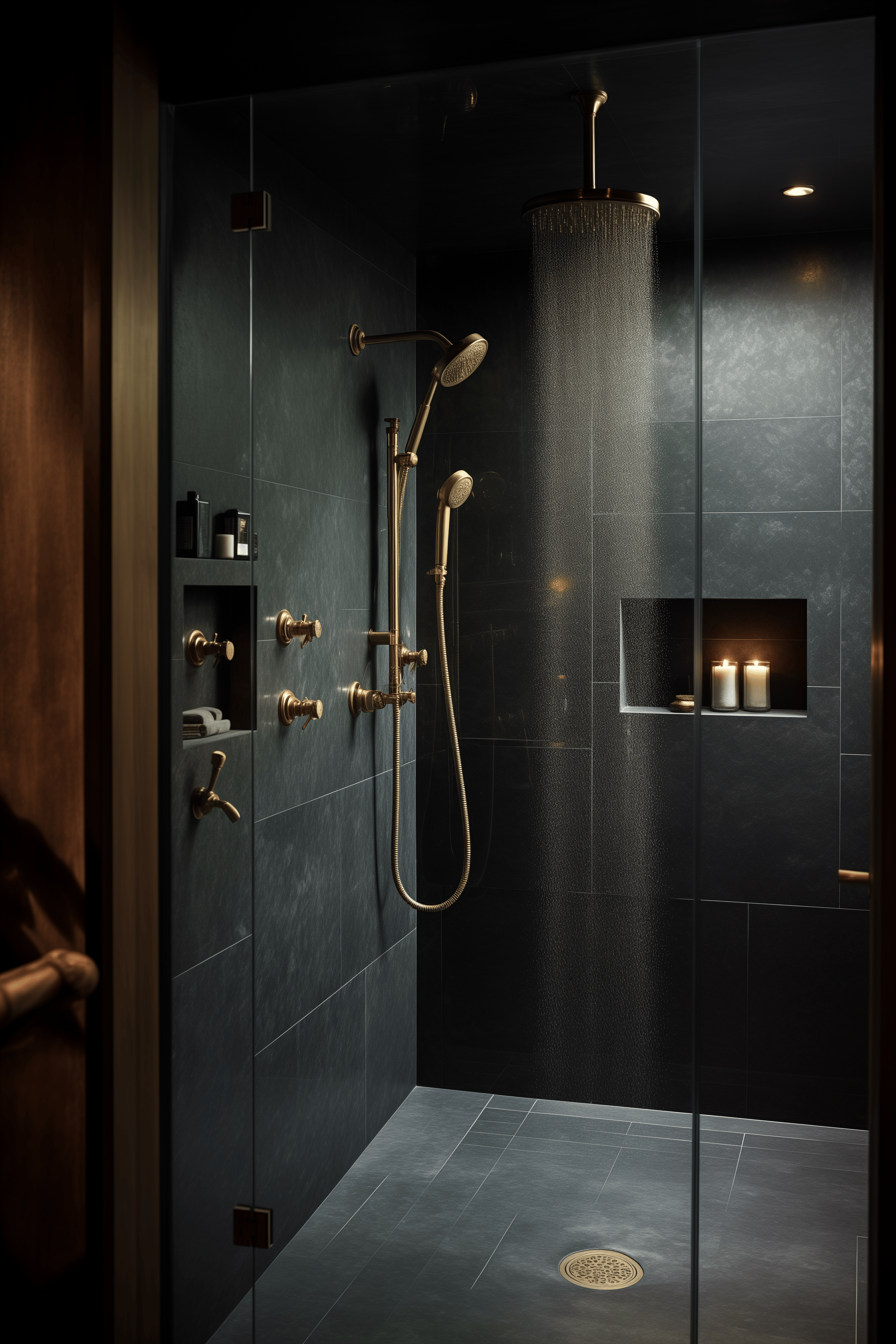 dark bathroom aesthetic decor design ideas luxury cozy colors