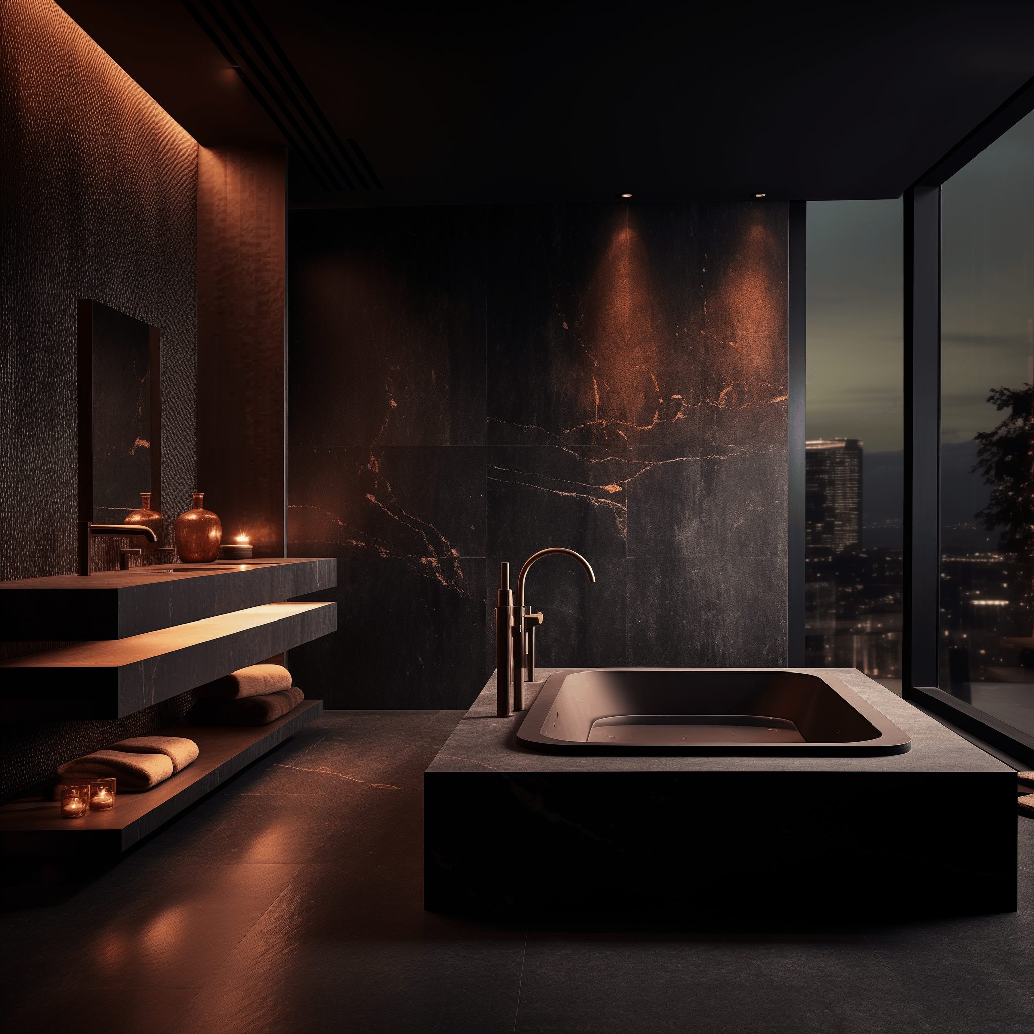 dark bathroom aesthetic decor design ideas luxury cozy colors