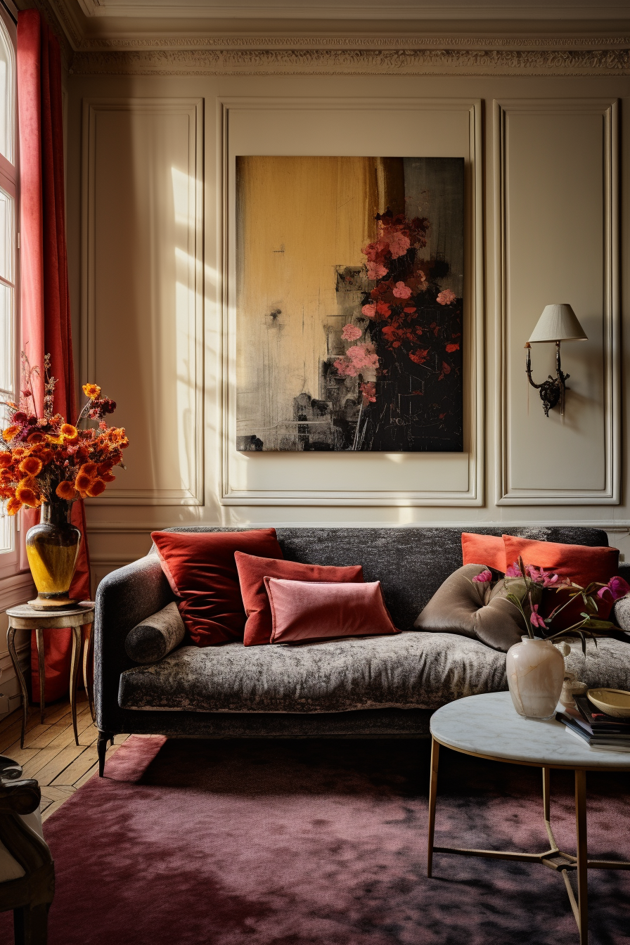 Explore artful decor ideas to create a captivating ambiance in your French-inspired living room.