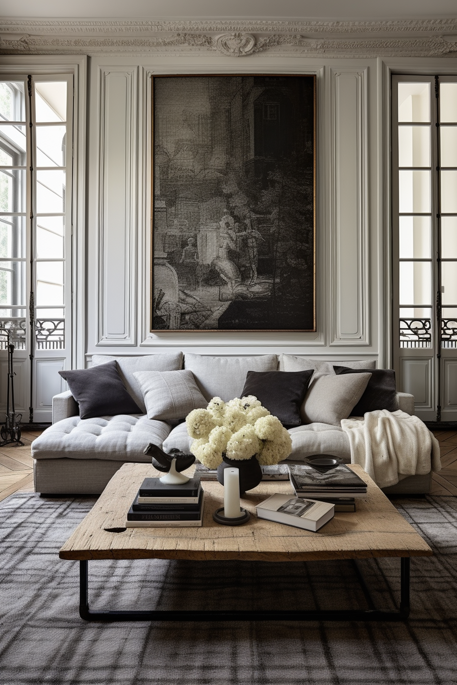 Explore ideas that blend classic comfort with French design for a cozy living space.