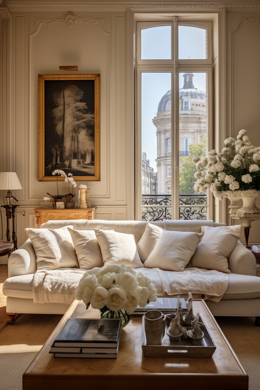 Immerse yourself in a romantic ambiance with inspirations from Parisian living room decor.