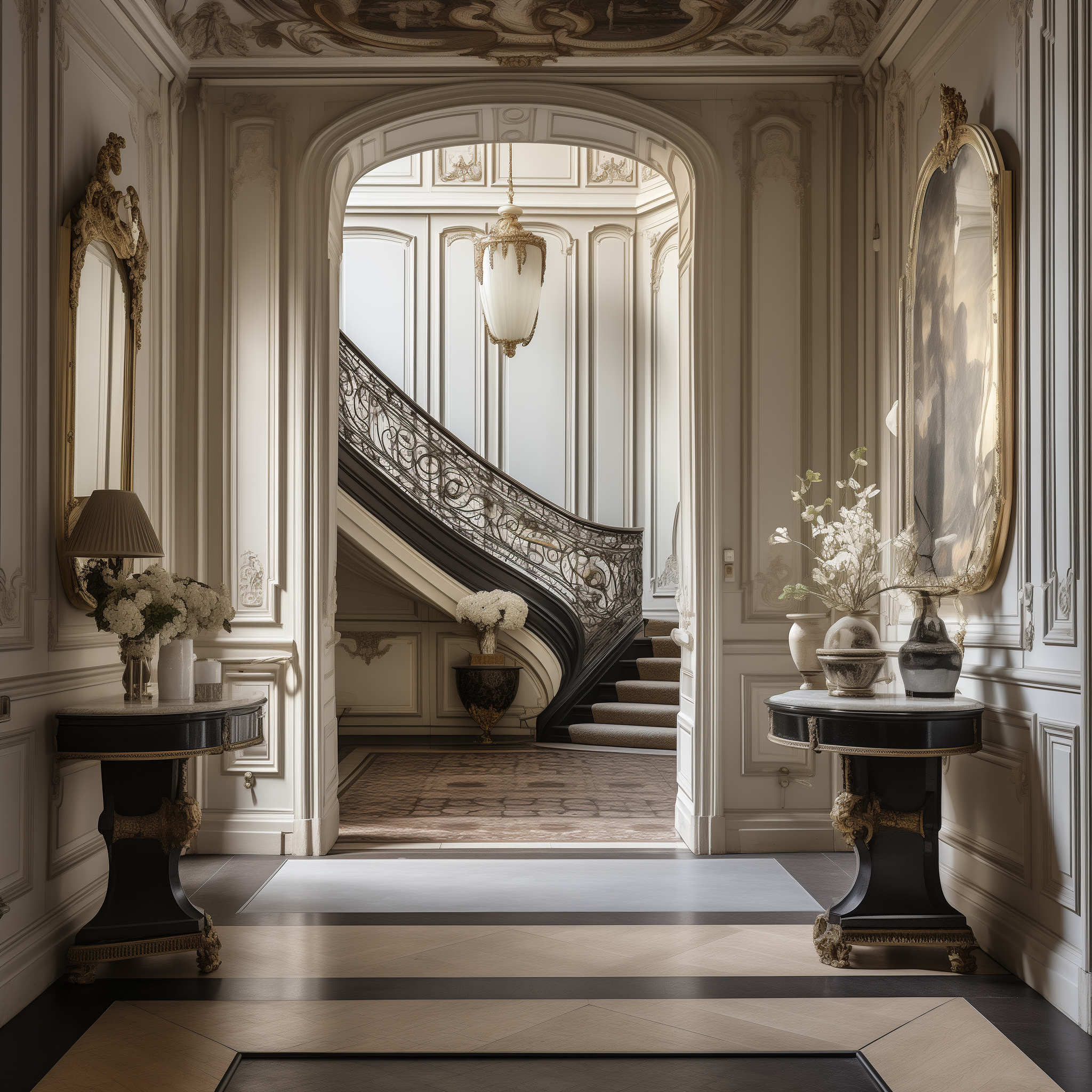 french parisian hallway design ideas decorating panelling interior for corridor lighting inspiration