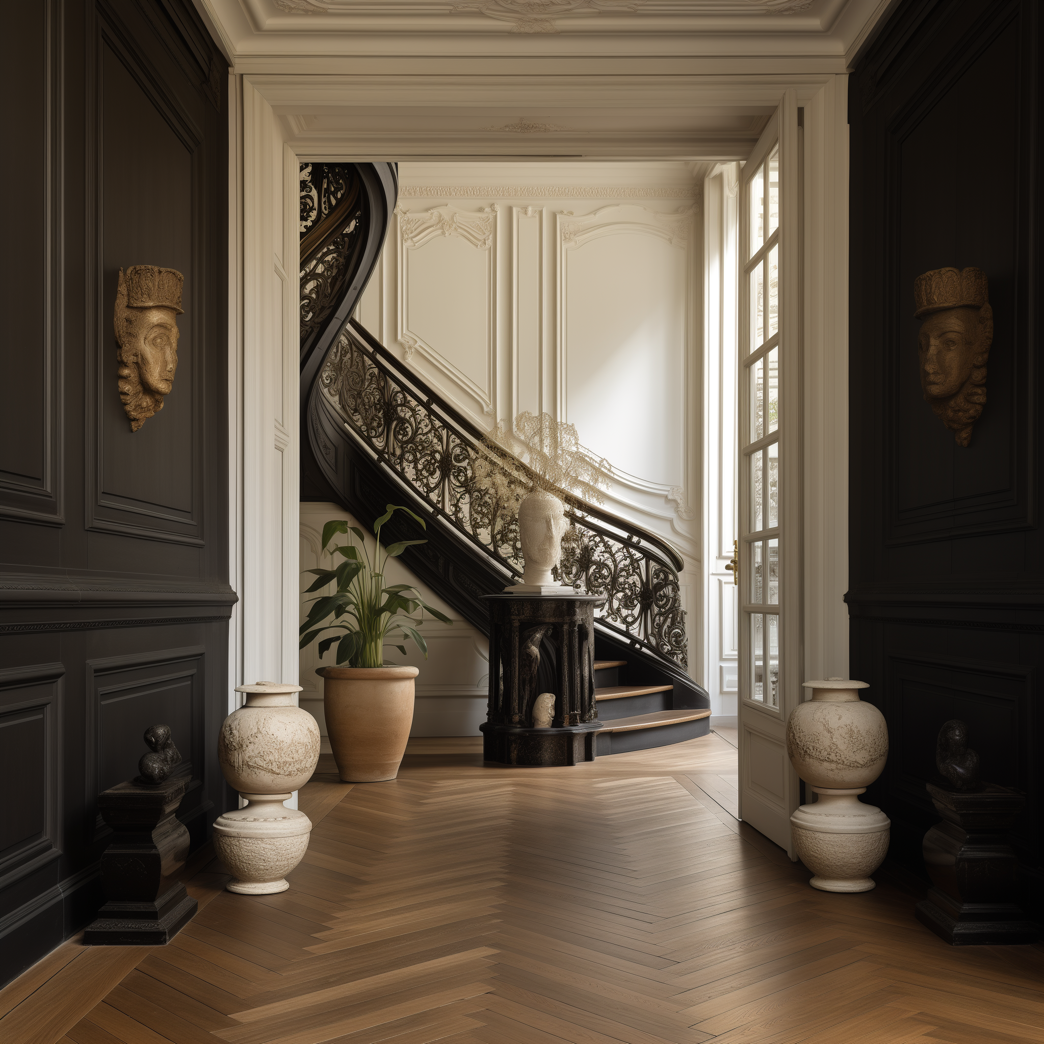 french parisian hallway design ideas decorating panelling interior for corridor lighting inspiration