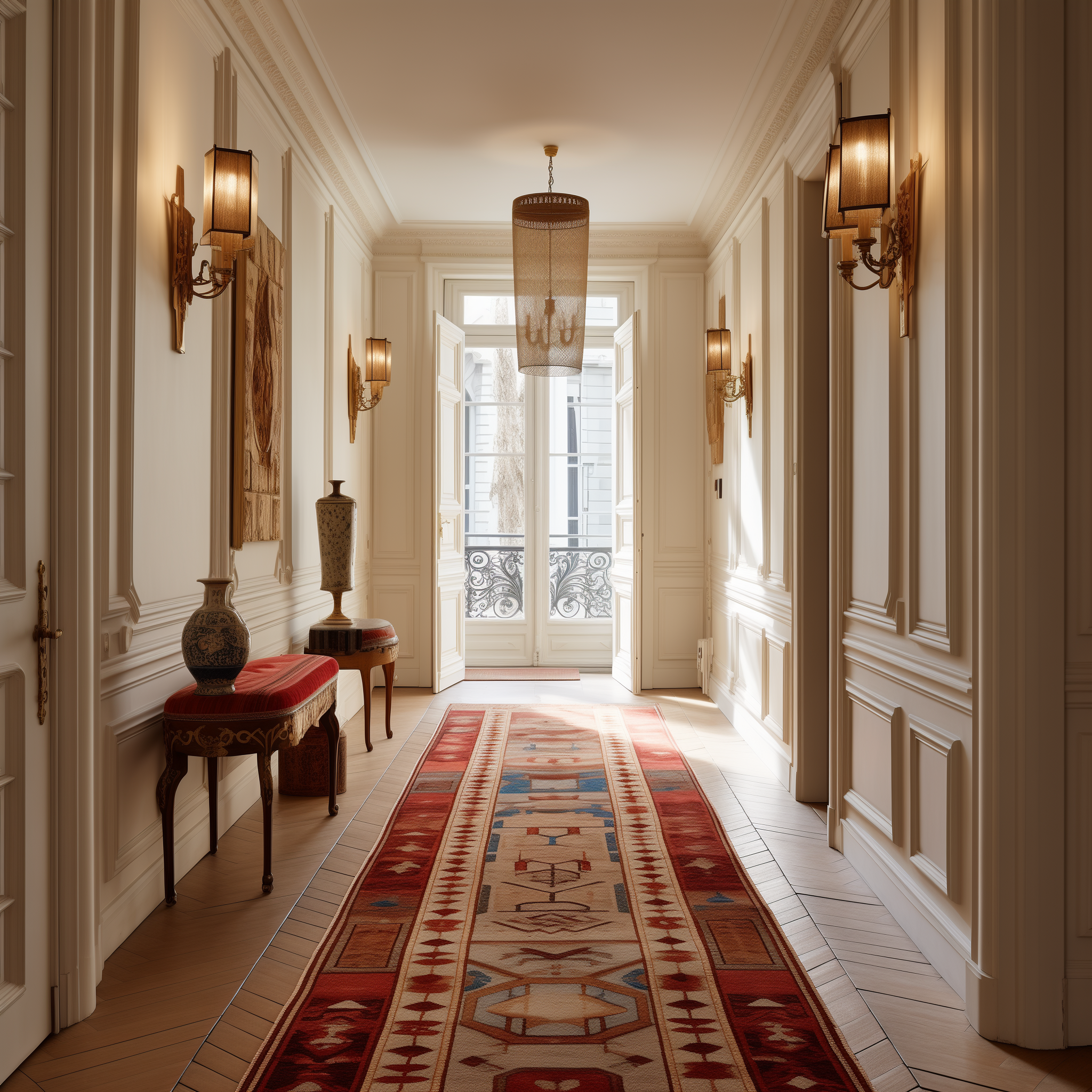 french parisian hallway design ideas decorating panelling interior for corridor lighting inspiration