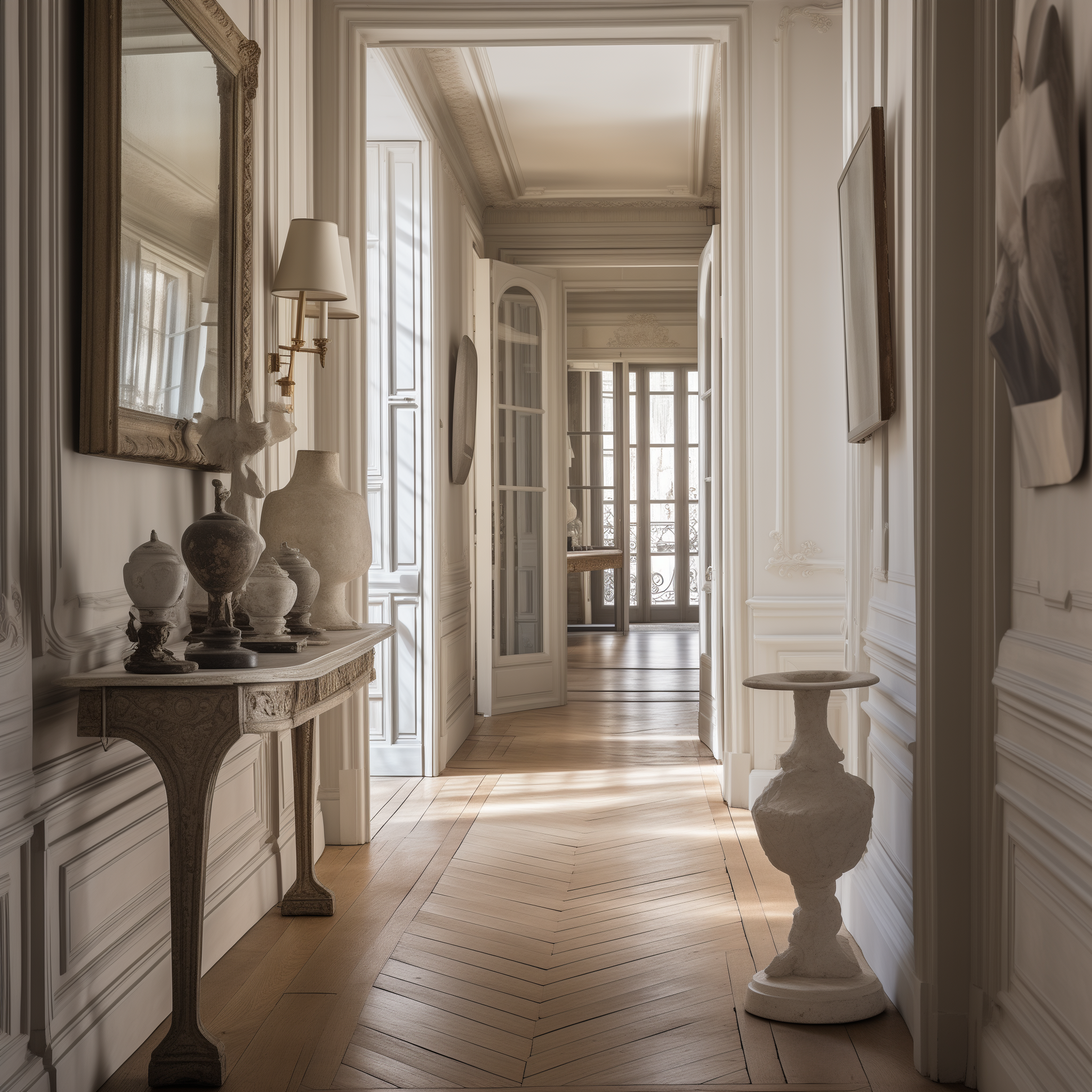 french parisian hallway design ideas decorating panelling interior for corridor lighting inspiration