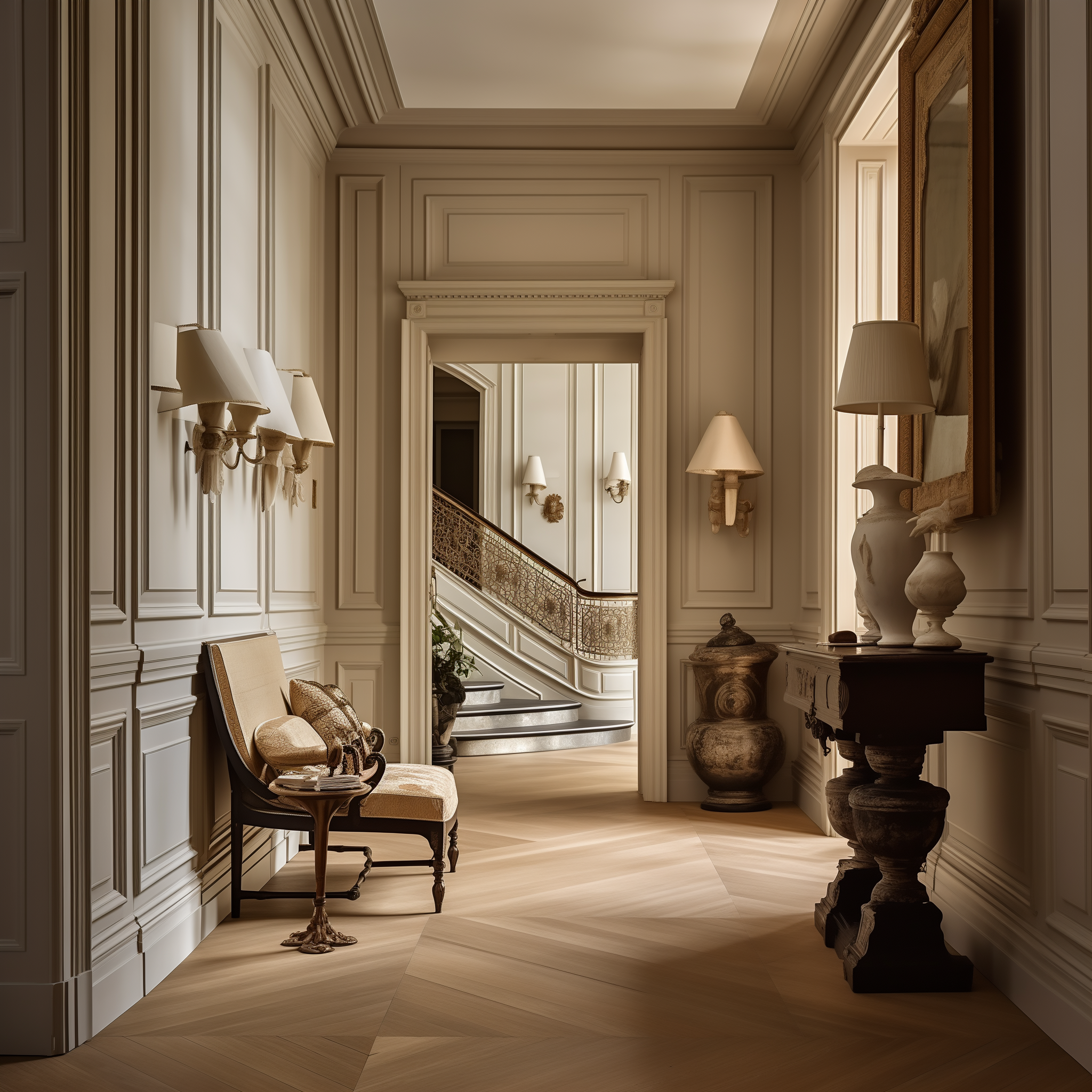 french parisian hallway design ideas decorating panelling interior for corridor lighting inspiration