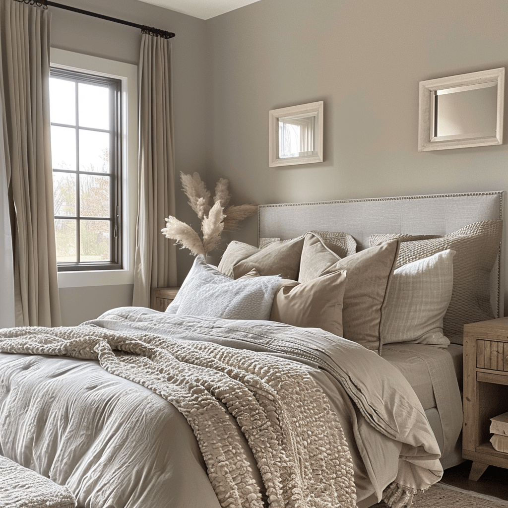 living area with tan walls khaki chairs greige bedroom sandy hues