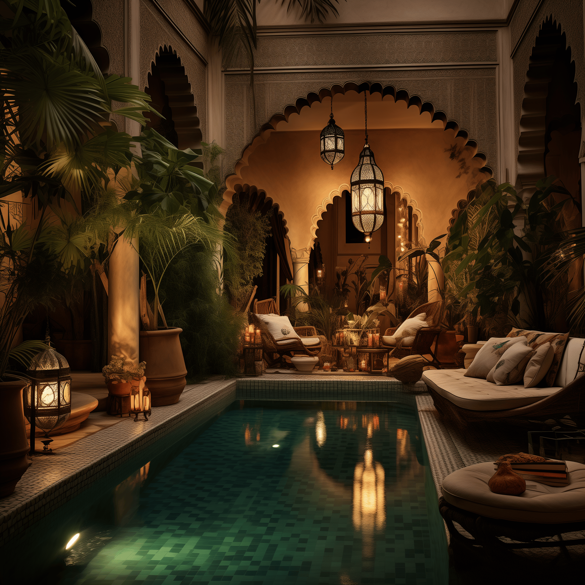 moroccan riad interior design aesthetic style