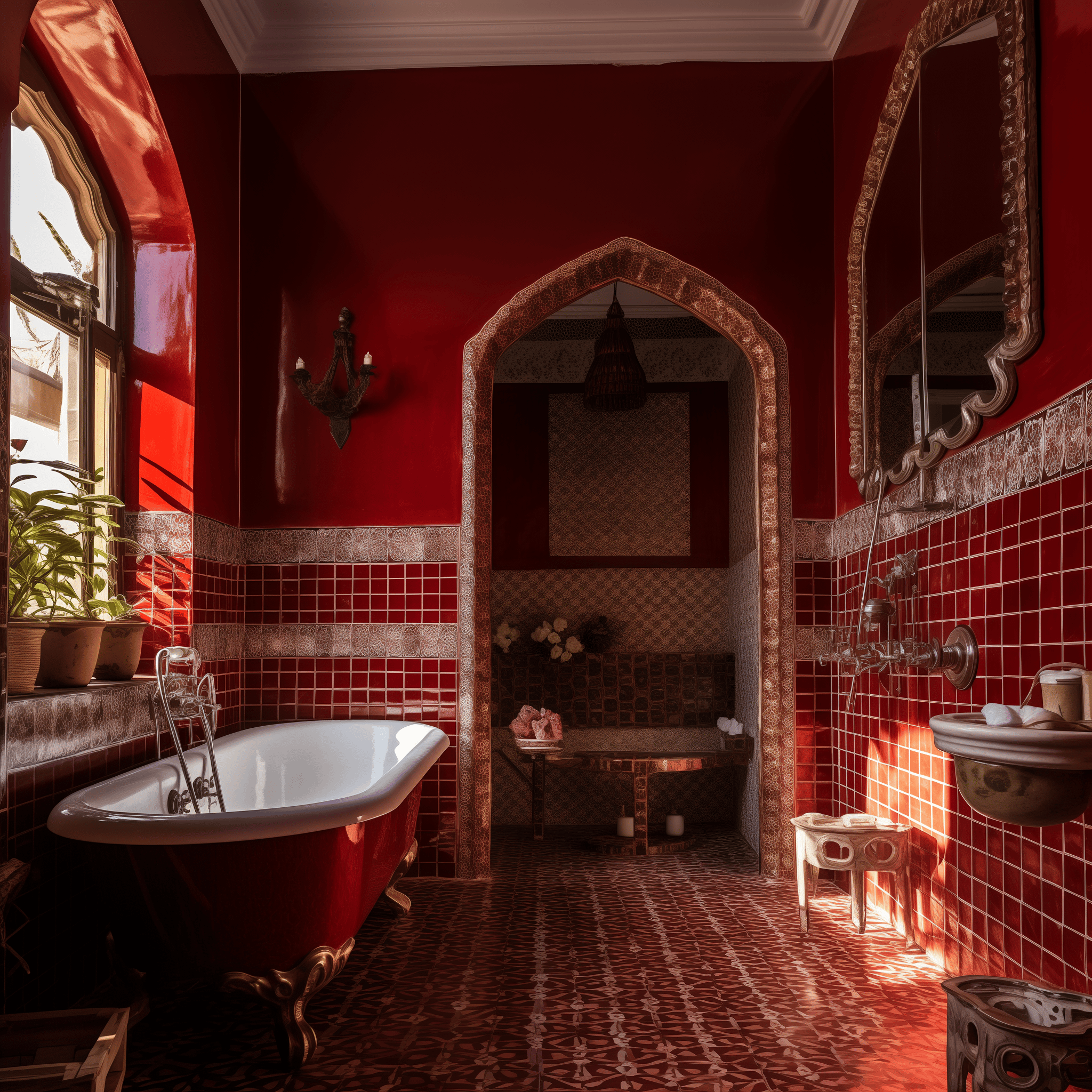 red moroccan bathroom ideas decor style design inspired interior architecture theme