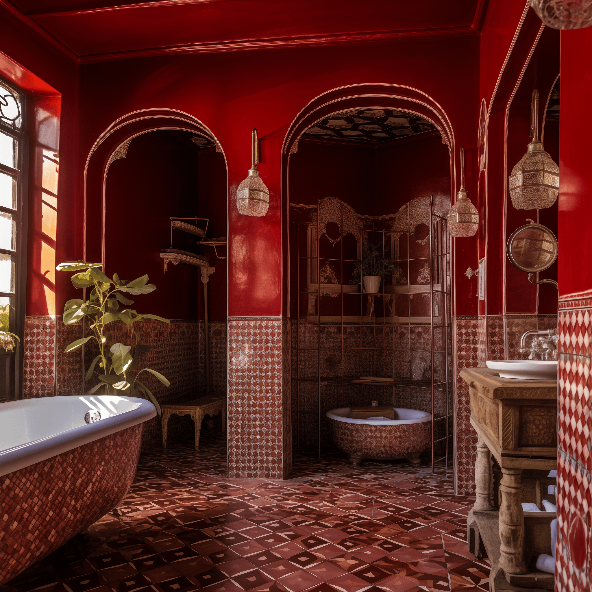 red moroccan bathroom ideas decor style design inspired interior architecture theme