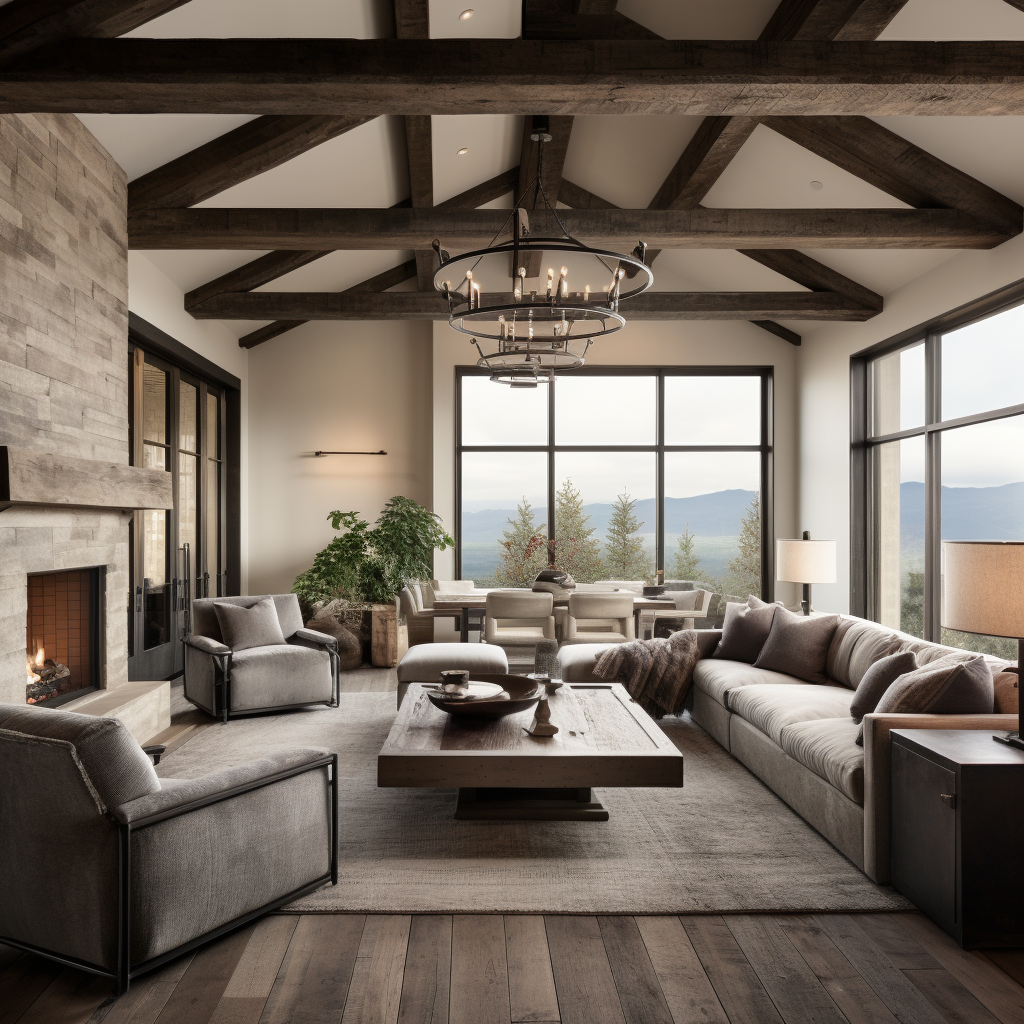 traditional farmhouse dining set arranged in a bright living room space