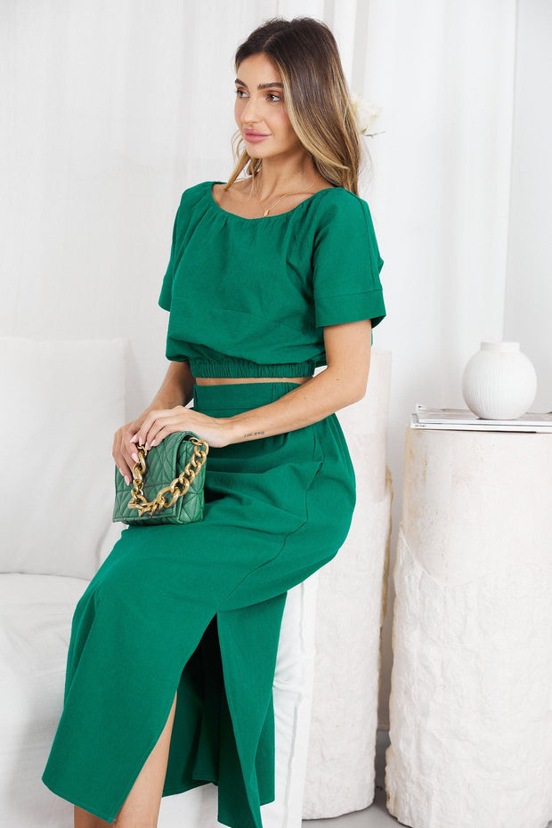 Ammeline Skirt - Green-Skirts-Womens Clothing-ESTHER & CO.