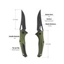 KUBEY  KU150-1 Panthera Liner Lock Flipper Knife  G10 Handle (3.7" Coated D2 )