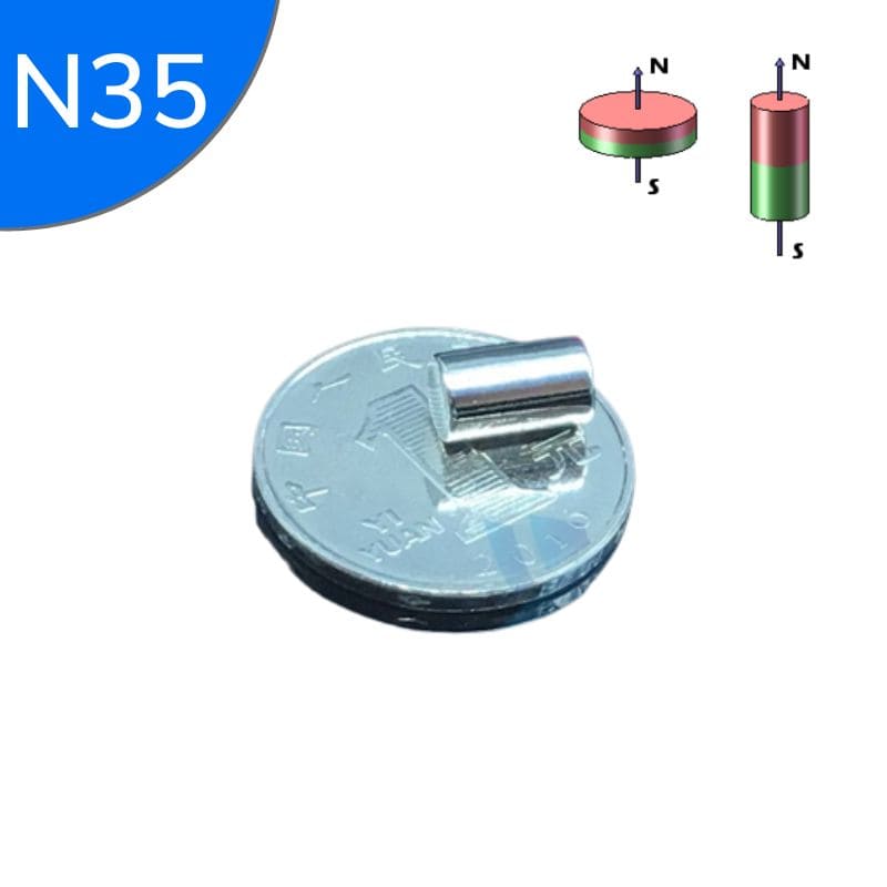 Cylindre magnétique néodyme Ø 6 mm / hauteur 10 mm N35 20 pièces - Magasin en ligne d'aimants - Univers Magnétique
