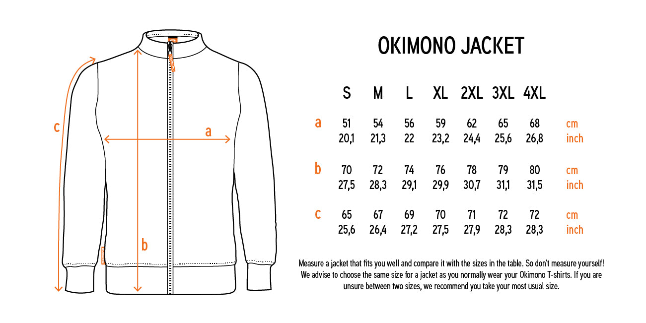 Size chart jackets