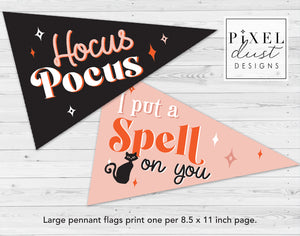 Halloween Printable Pennant Flags - Hocus Pocus Set