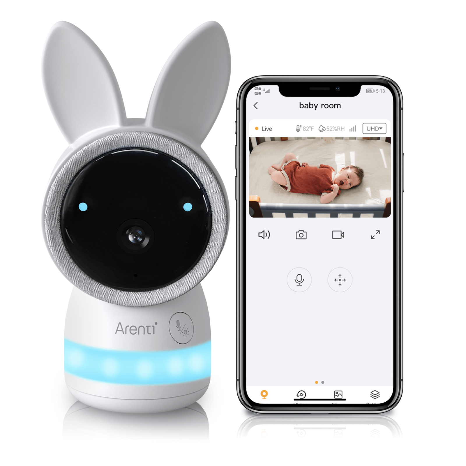 Arenti AInanny 2K UHD Video Pan-Tilt Baby Monitor (Only Camera)