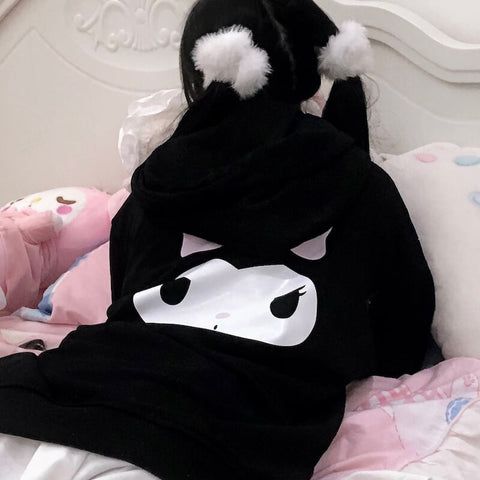 Black Kuromi hoodie coat m0046 – Cutiekill