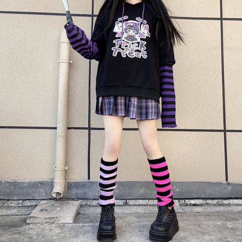 Harajuku girl mix stripes loose socks leg warmers c0051 – Cutiekill