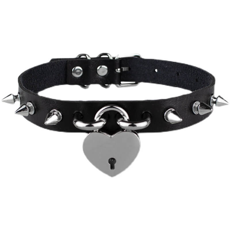 Hard core heart rivet choker ah0105 – Cutiekill