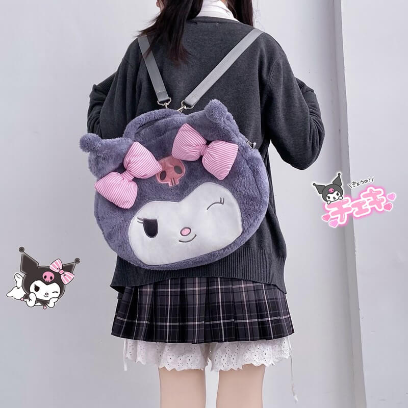 Kawaii pink knotbow Kuromi bag backpack C01369 – Cutiekill