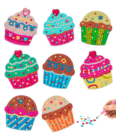 Little Jupiter cupcake diamond painting magnets set -2023 ver w/ 8pcs -  diamond painting kits for kids