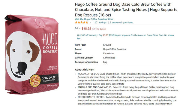 Hugo Coffee Ground Dog Daze Cold Brew Coffee 