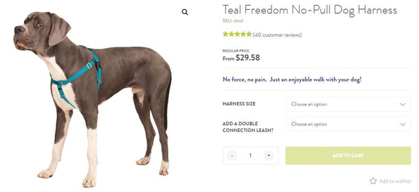  Teal Freedom No-Pull Dog Harness by 2 Hounds Design 