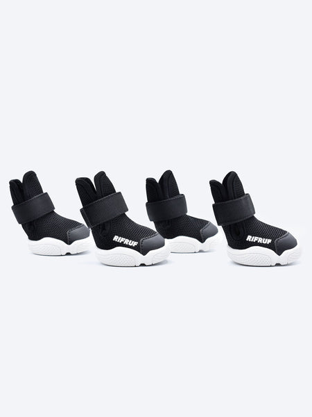 Four black RIFRUF dog sneakers