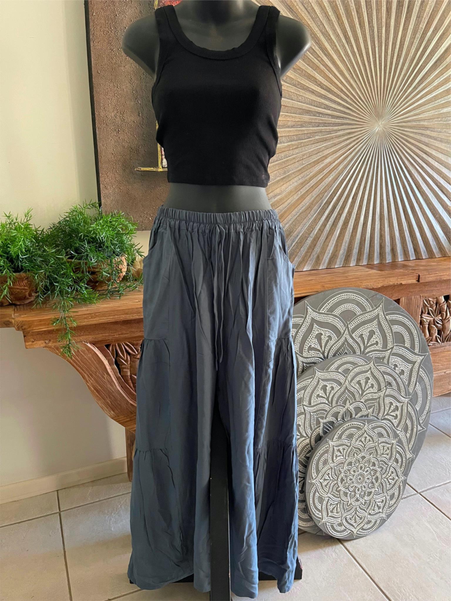 Balinese Ladies Long Flarred Pants - SO COMFY Elastic Waist Pants - Ba –  Tropical Living QLD