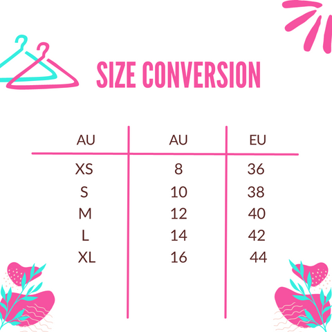 Conversion size chart