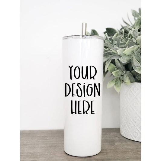 30 Oz Stainless Steel Tapered Skinny Tumbler With Handle – IDC Emporium