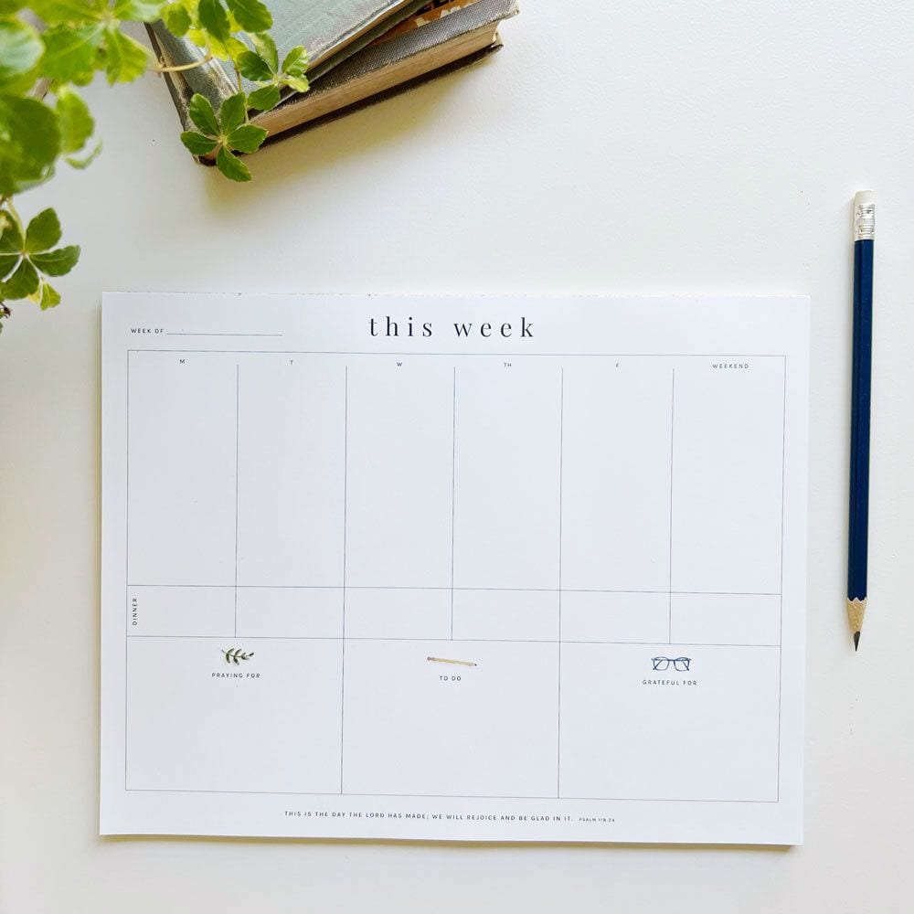 this week - weekly planner notepad - emily lex studio