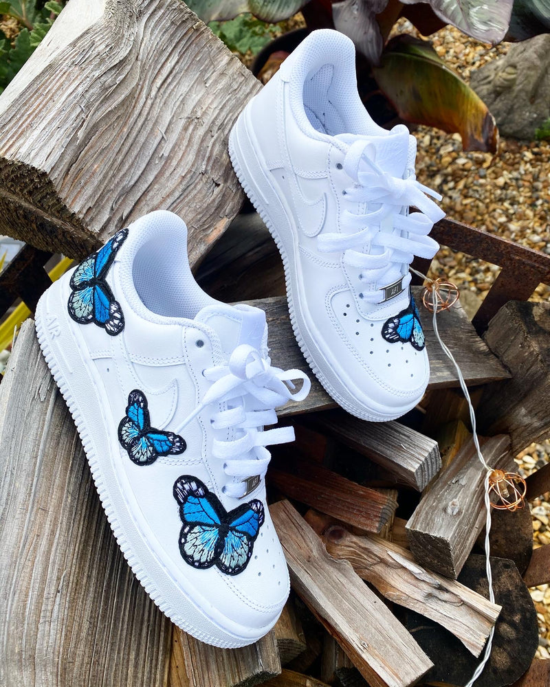 blue butterfly shoes