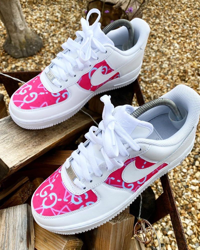 pink gucci air force ones