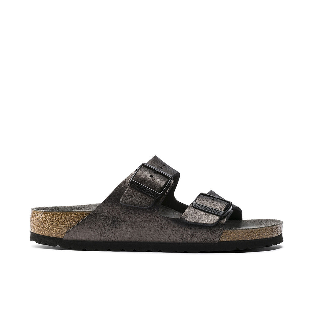 birkenstock arizona washed metallic antique black