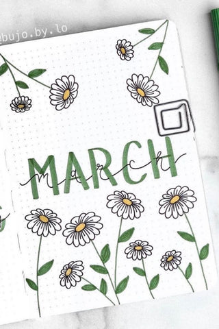 daisy march bullet journal cover page