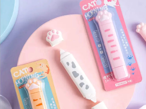 Coral & Ink's cat paw 2-in-1 correction and glue tape