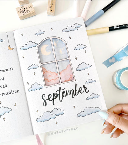 @notewithlu September bullet journal cover page