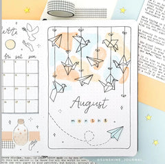 @sunshine_journal_'s August bullet journal cover page