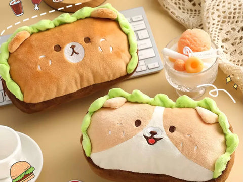 Coral and Ink's kawaii bear and dog pencil cases