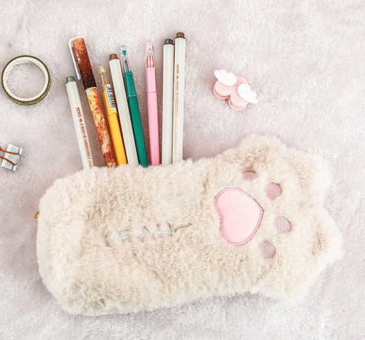 Neko Atsume Plush Cat Pencil Case  Kawaii Stationery – Coral & Ink