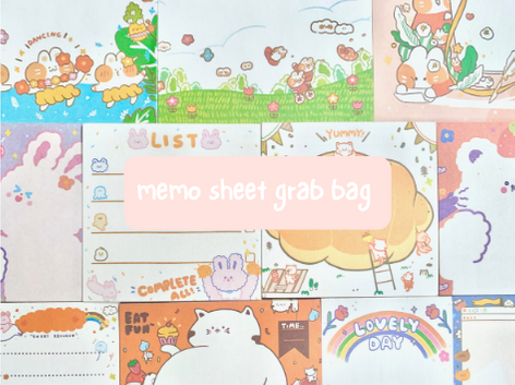 Kawaii Stationery Mystery Bag  Cute Stationery Grab Bag – Coral & Ink