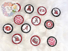 Cargar imagen en el visor de la galería, Alabama University Crimson Tide Cupcake Toppers | Set of 12
