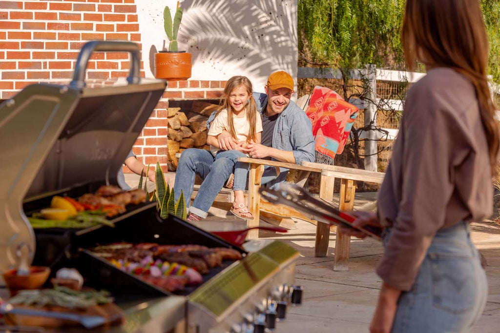 family grilling