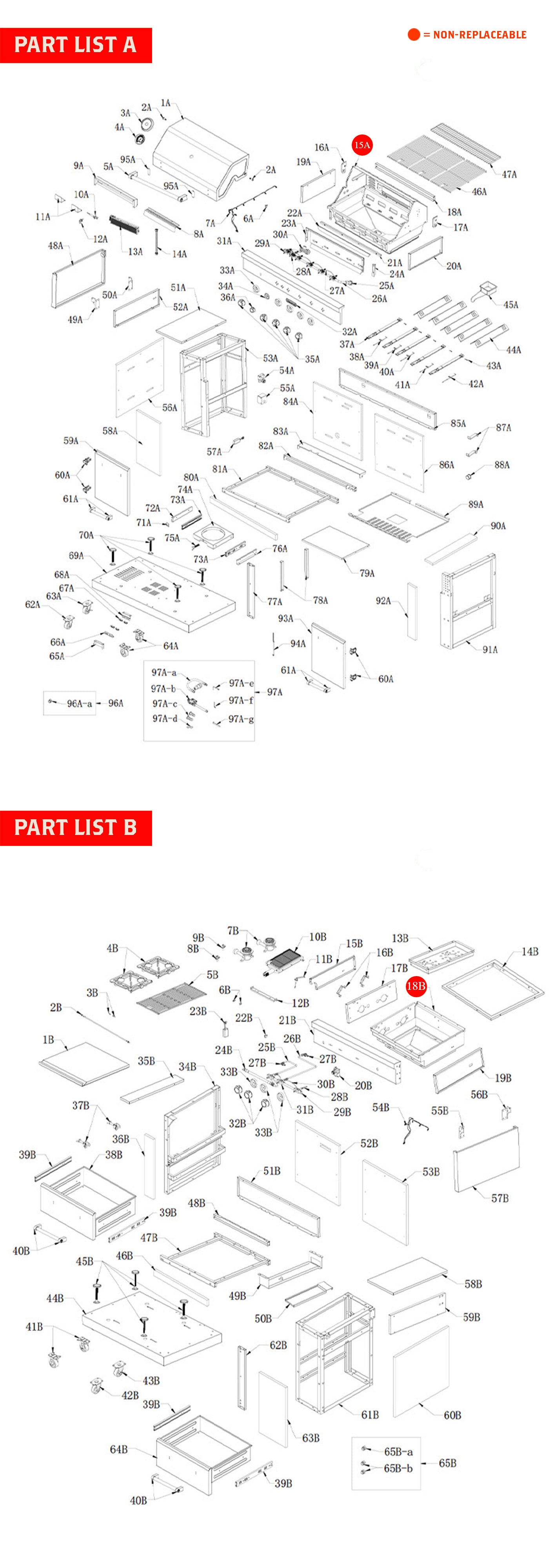 Replacement Grill Parts for KitchenAid 860-0003B