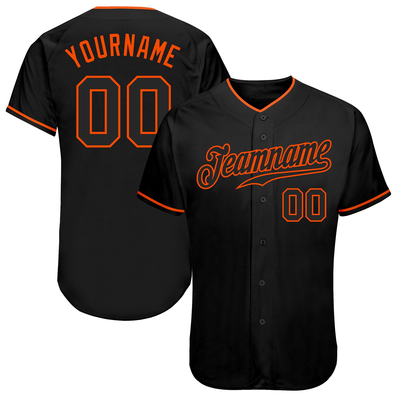 Design Team Baseball Black Orange Authentic Black Jersey On Sale ...