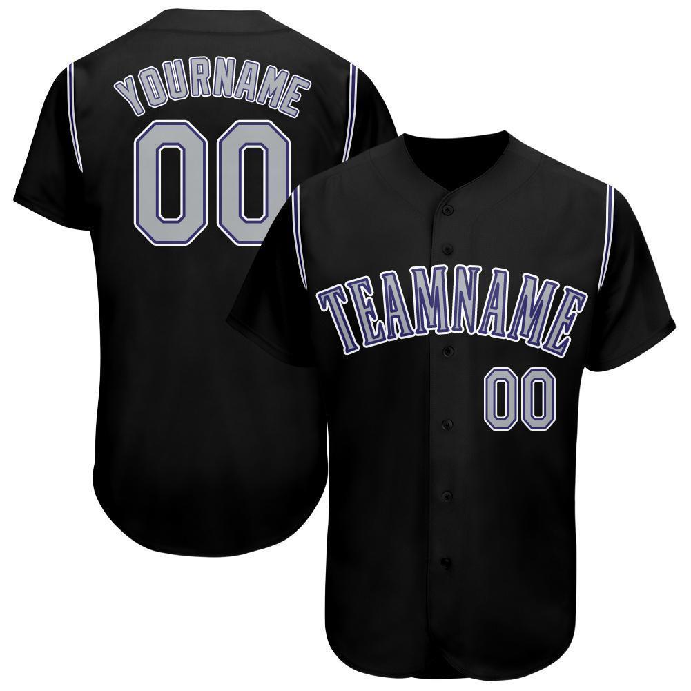 black and purple baseball jersey