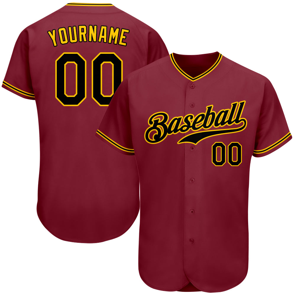 black gold baseball jersey